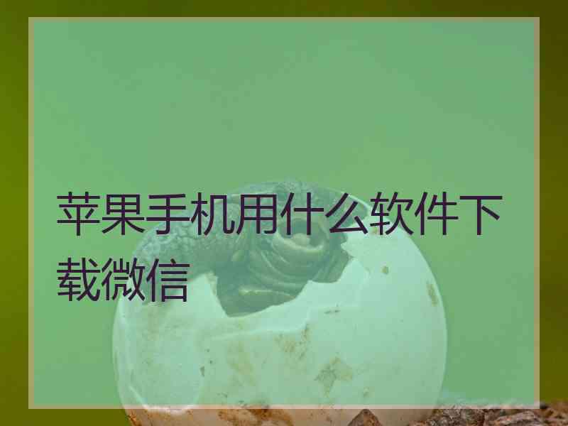 苹果手机用什么软件下载微信