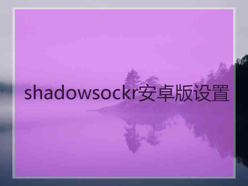 shadowsockr安卓版设置