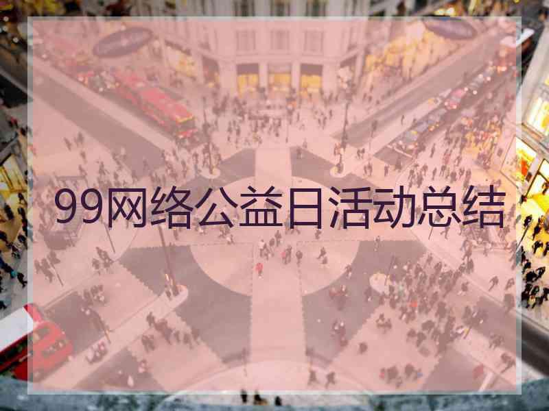 99网络公益日活动总结