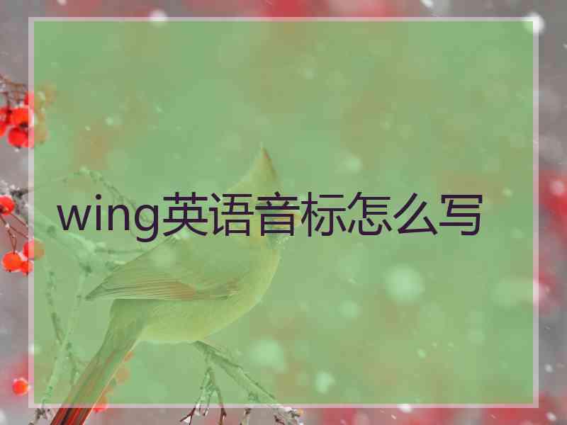 wing英语音标怎么写