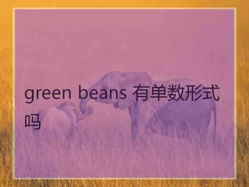 green beans 有单数形式吗