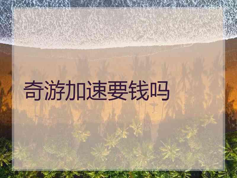 奇游加速要钱吗