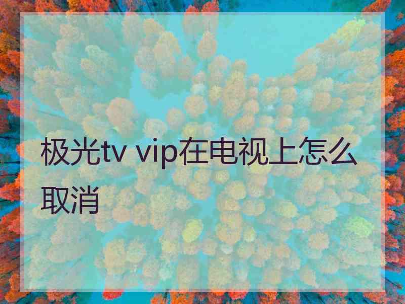 极光tv vip在电视上怎么取消