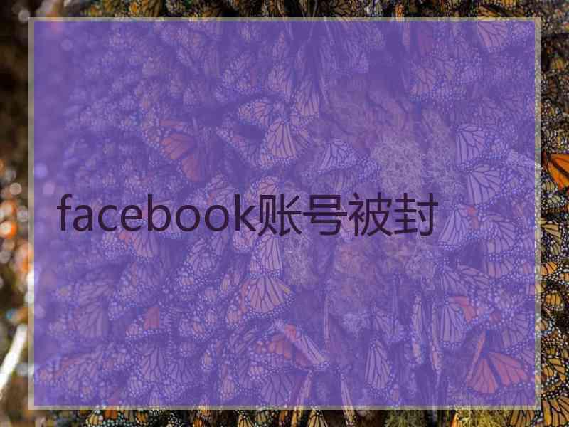 facebook账号被封