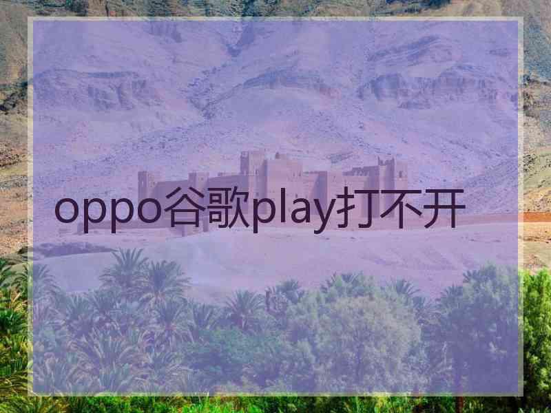 oppo谷歌play打不开