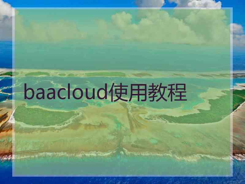 baacloud使用教程