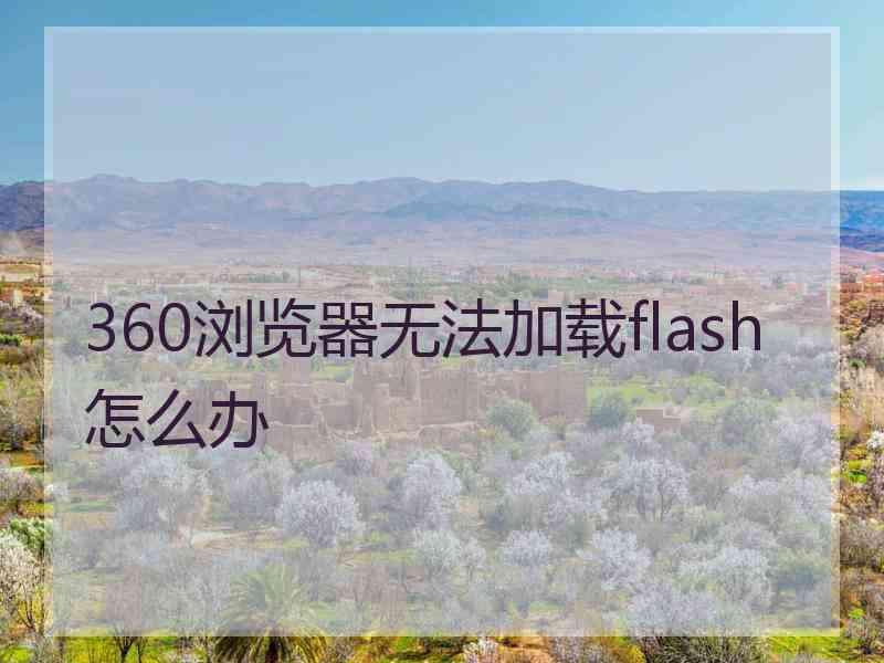 360浏览器无法加载flash怎么办