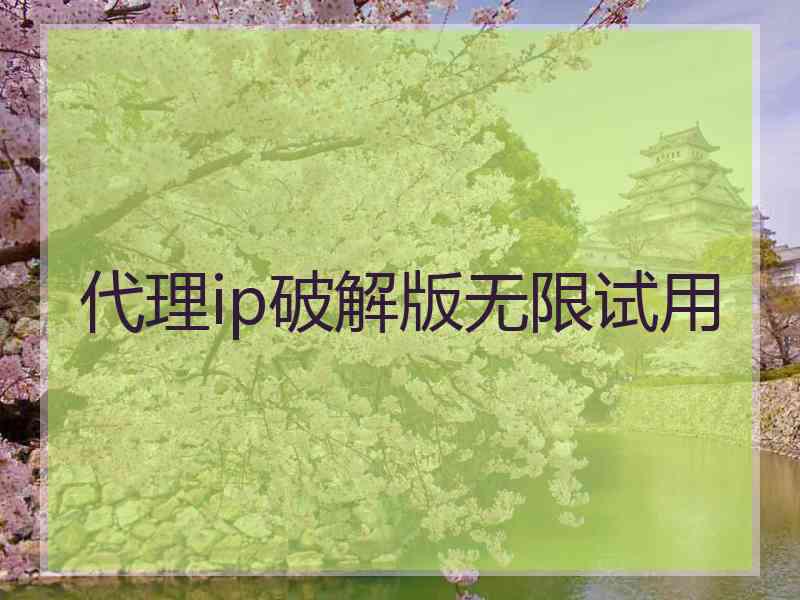 代理ip破解版无限试用