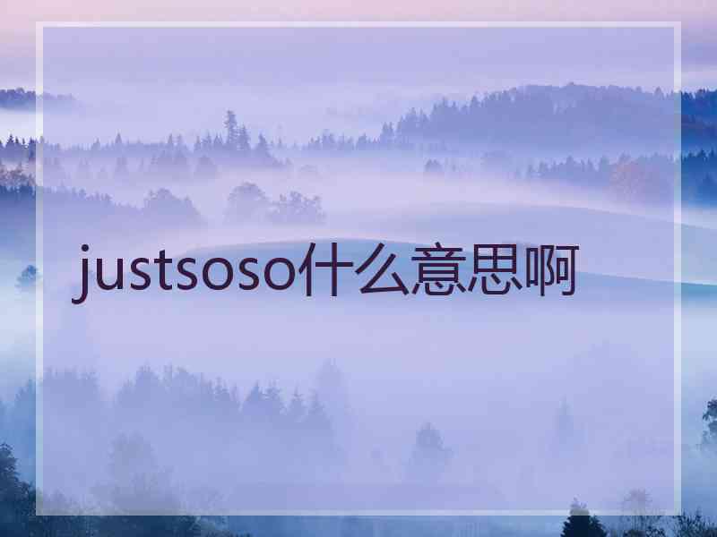 justsoso什么意思啊