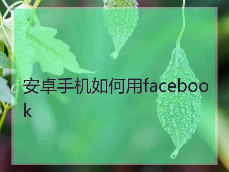 安卓手机如何用facebook