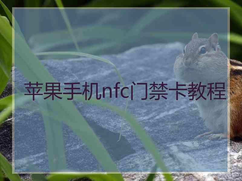 苹果手机nfc门禁卡教程