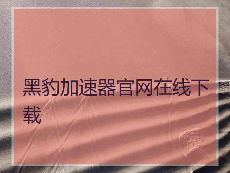 黑豹加速器官网在线下载