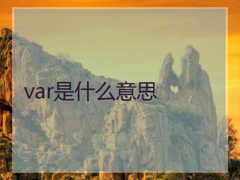 var是什么意思