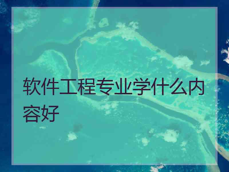 软件工程专业学什么内容好