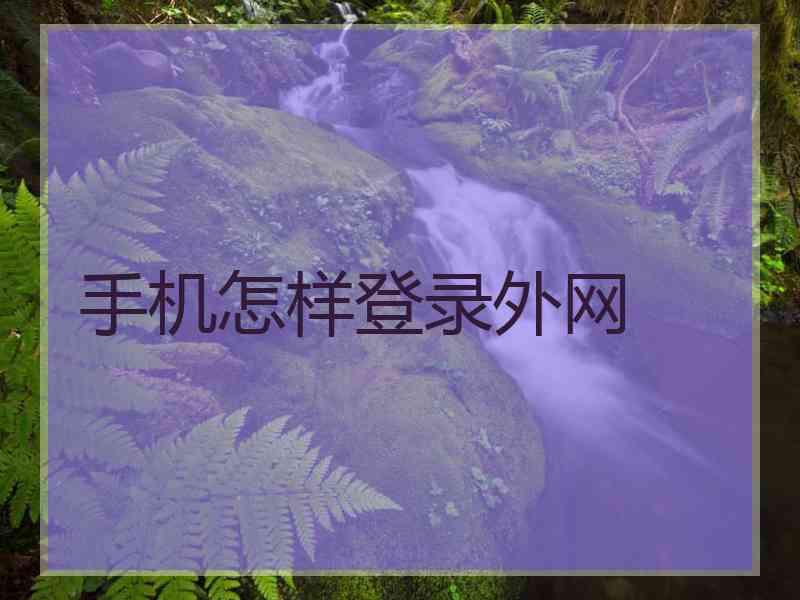 手机怎样登录外网