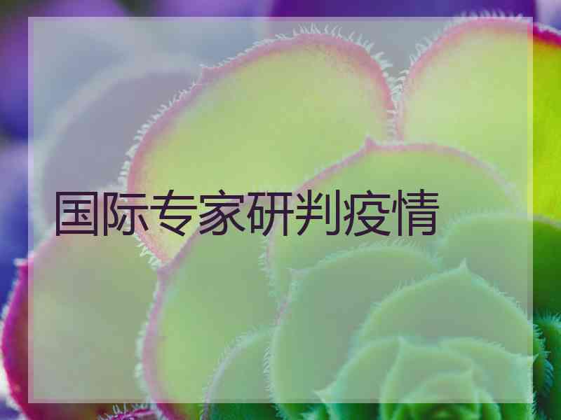 国际专家研判疫情