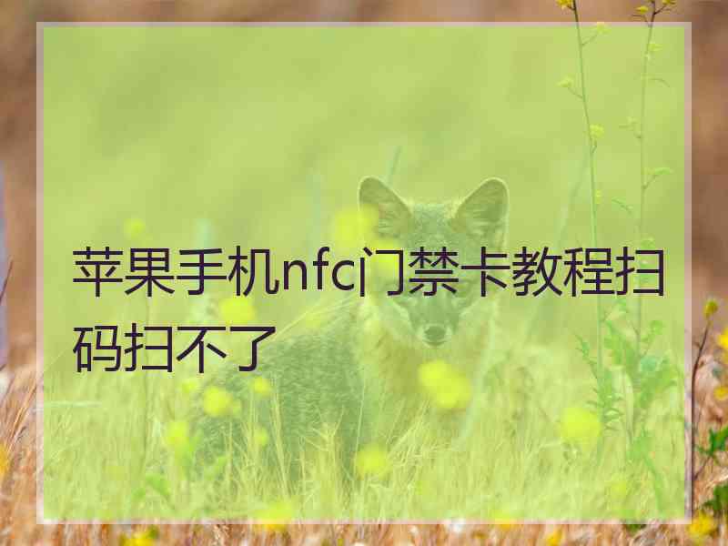 苹果手机nfc门禁卡教程扫码扫不了