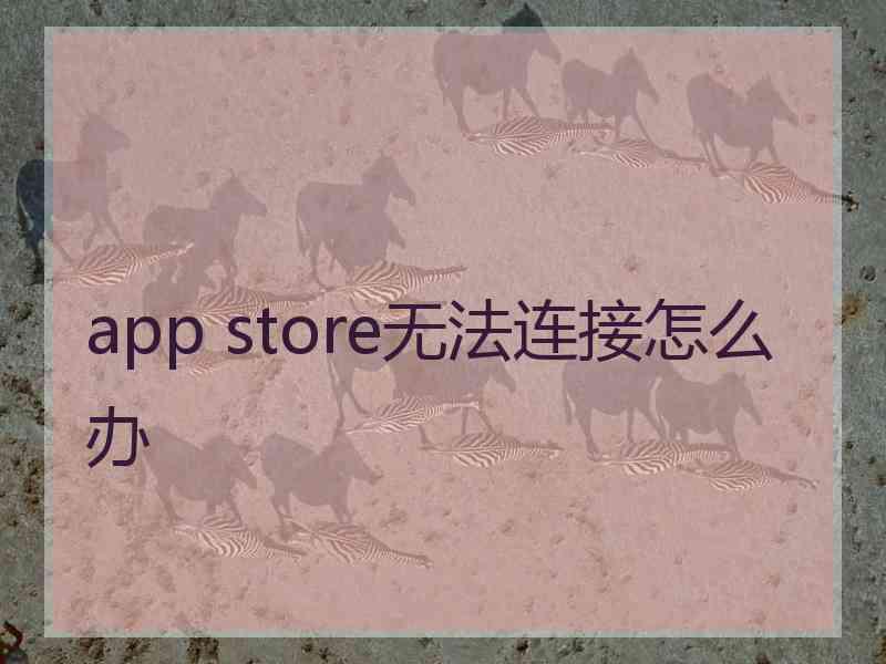 app store无法连接怎么办