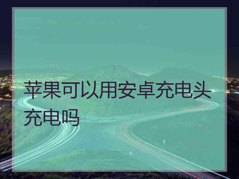 苹果可以用安卓充电头充电吗