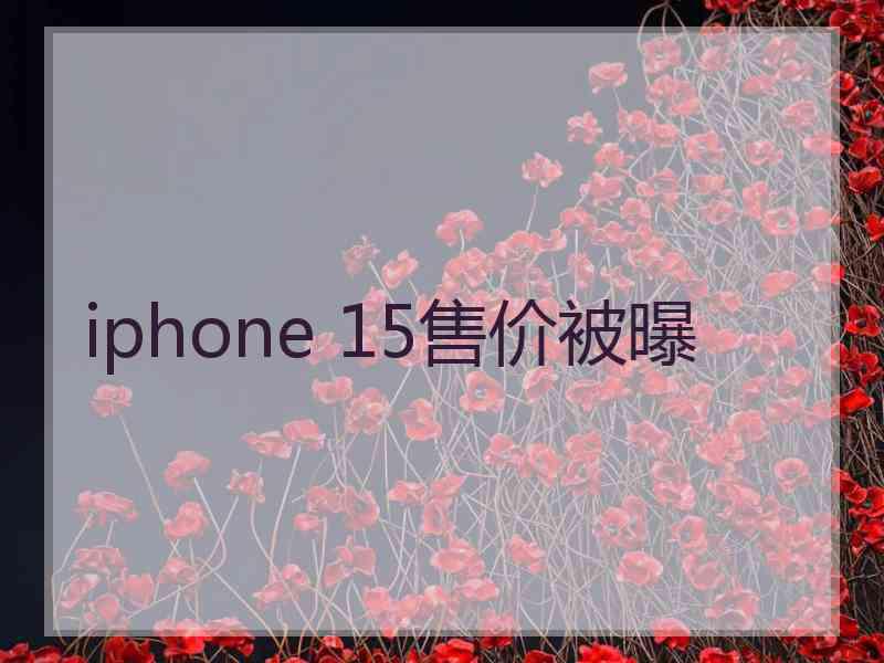 iphone 15售价被曝